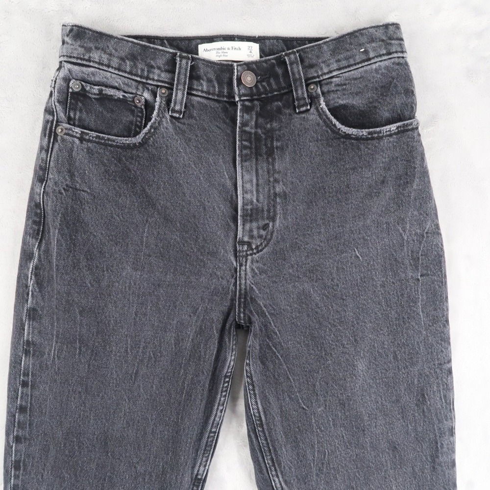 Abercrombie & Fitch Jeans Womens 27 4L Fit 26x28 Black The Mom High Rise Tapered